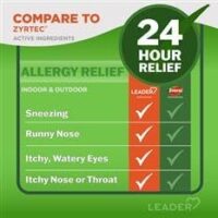 Leader 24 Hour Allergy Relief, Loratadine 10mg Tablets, Non-Drowsy, Antihistamine, Indoor and Outdoor, Counteract Allergy (Zyrtec, 90) - Image 3