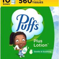 Puffs Plus Lotion Facial Tissues, 10 Cubes, 56 Tissues Per Box - Image 2
