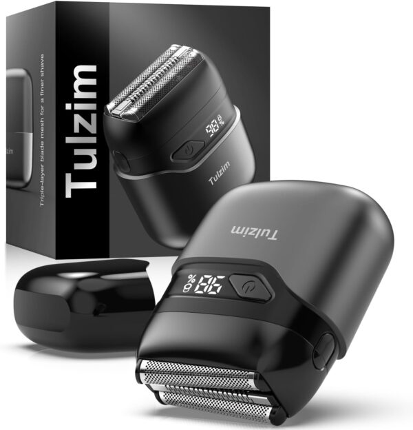 Men’s Electric Foil Shaver – USB-C, Waterproof, LED Display, 3 Floating Blades