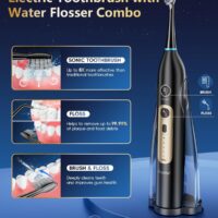 Electric Toothbrush with Water Flosser Combo, Cordless & Portable flossing Toothbrush for Travel, Sonic Electric Toothbrush for Adults for Teeth Cleaning, 3 Brush Modes & 5 Floss Speed & 4 Tips - Image 4